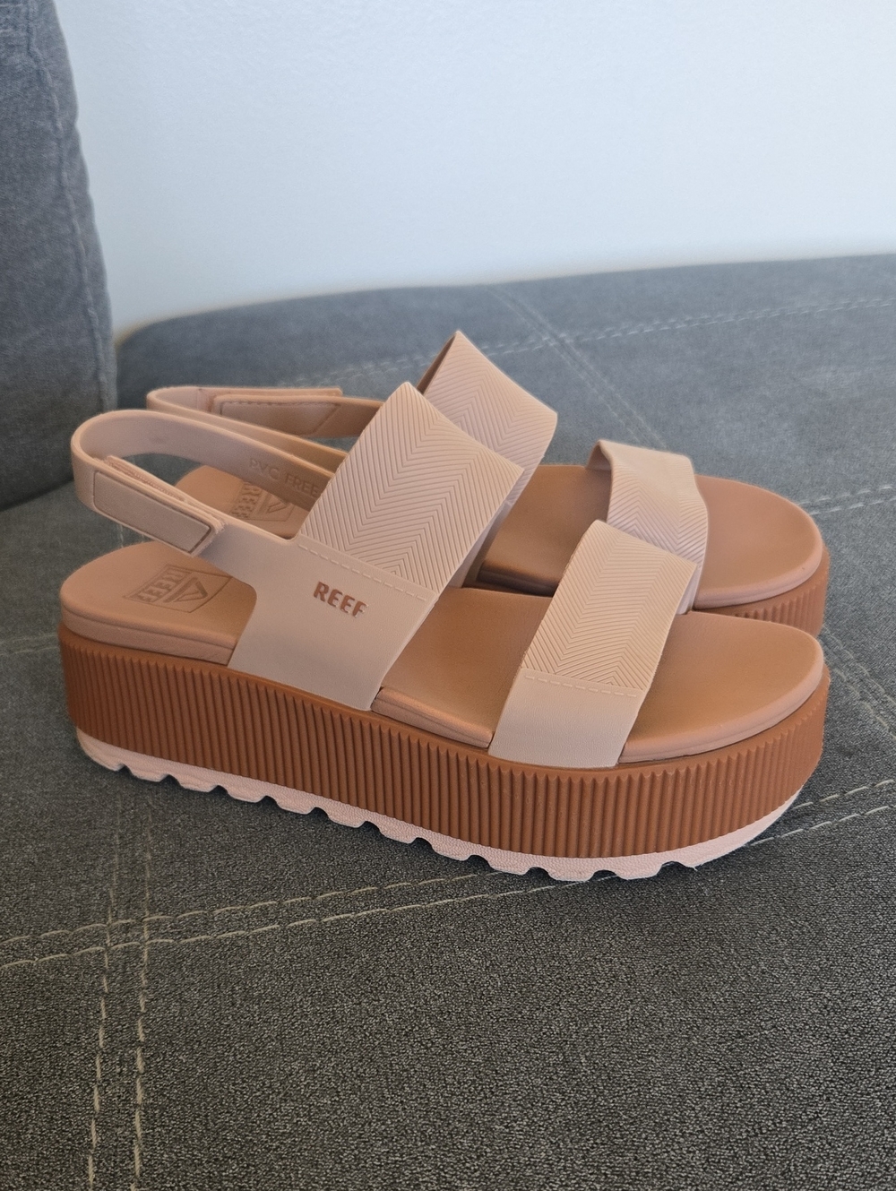 REEF Water Vista Higher Platform Sandals in Tan